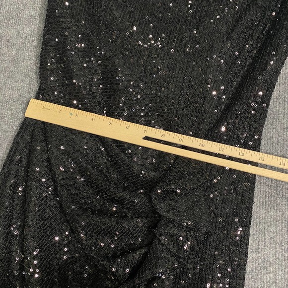 Parker Black Mini Dress 4 Small Sequin Strapless Aurelia Ruffle Cocktail Formal - Picture 10 of 15